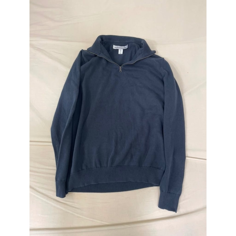 Amazon Essentials Womens Navy Blue Quarter Zip Knit Sweater Size Medium Pullover